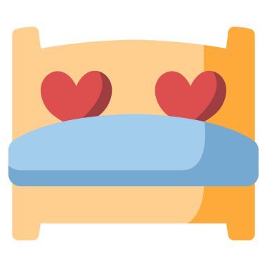 Düğün yatak düz illüstrasyon