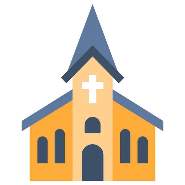 Kilise düz illüstrasyon — Stok Vektör