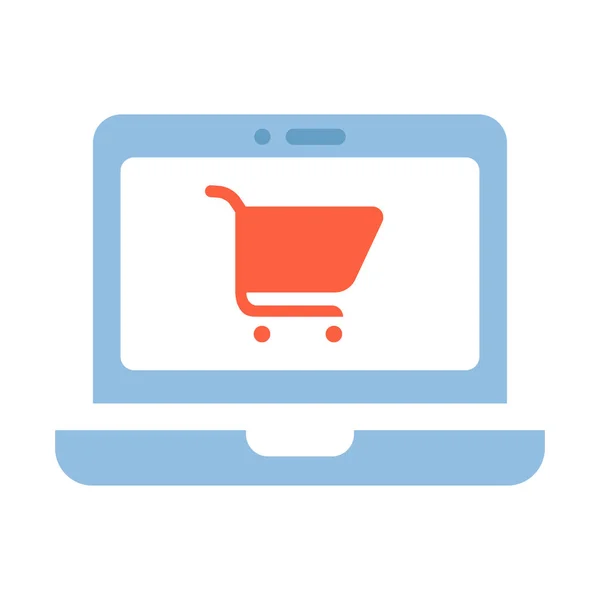 Zakupy online laptop płaskie ilustracja — Wektor stockowy
