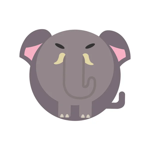 Olifant vlakke afbeelding — Stockvector