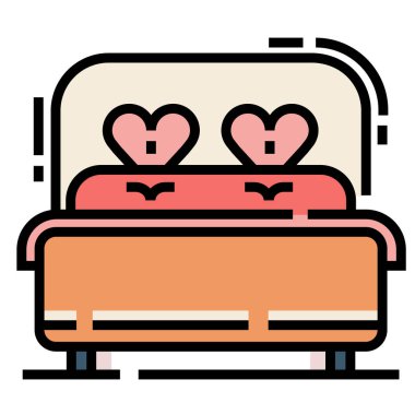 Çift Kişilik Yatak Linecolor illüstrasyon