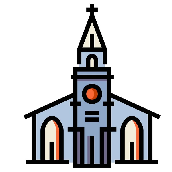 Ilustracja Kościół Linecolor — Wektor stockowy
