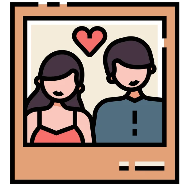 Photo couple Ligne Illustration couleur — Image vectorielle