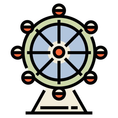 Eğlence Parkı Linecolor illüstrasyon