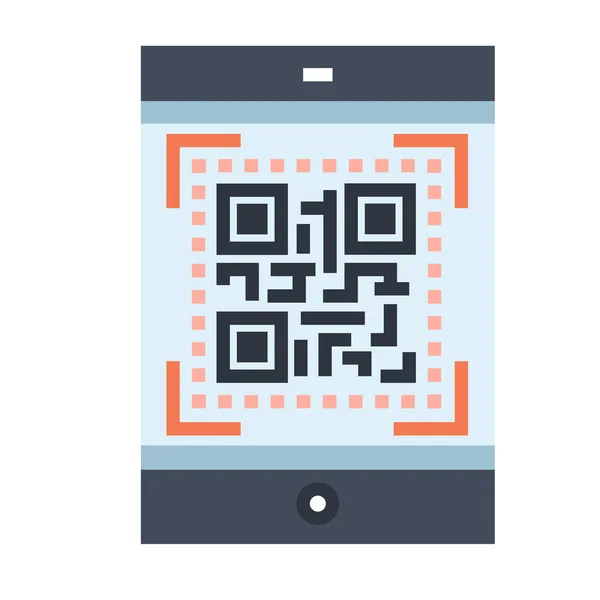 QR kod düz illüstrasyon