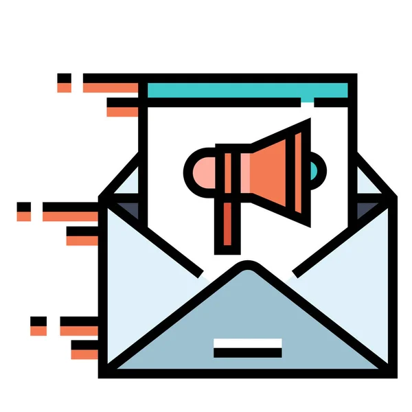 Email εμπορίας Linecolor εικονογράφηση — Διανυσματικό Αρχείο