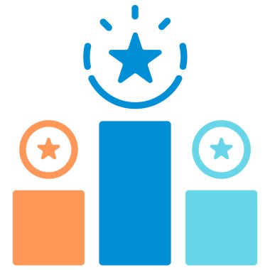 Podyum Ödülü simgesinde düz renk tasarlamak vektör