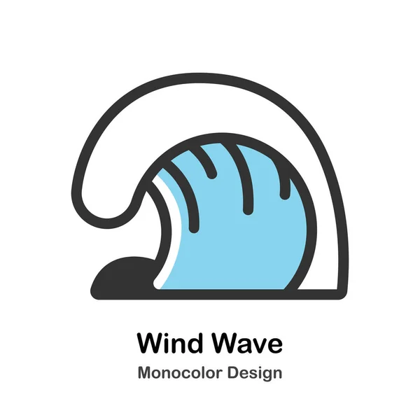 Vind wave Monocolor Illustration — Stock vektor