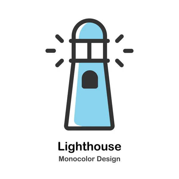 Leuchtturm einfarbige Illustration — Stockvektor