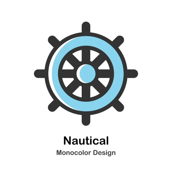 Nautical Monocolor Illustration — Stock Vector