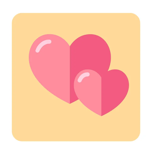 Pareja de corazón icono plano — Vector de stock