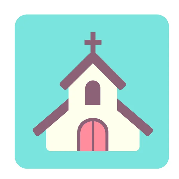 Chapel düz simgesi — Stok Vektör