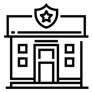 Polis istasyonu hat illüstrasyon