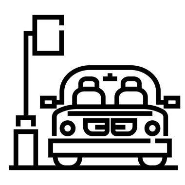 Araba park hat illüstrasyon