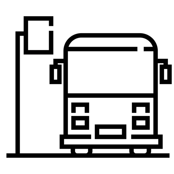 Parada de autobús Línea ilustración — Vector de stock