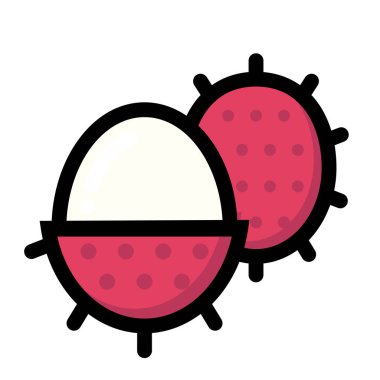 Rambutan yarım Linecolor illüstrasyon