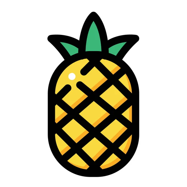 Ananas Linecolor illüstrasyon — Stok Vektör