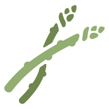 Düz renk tasarlamak vektör yeşil kuşkonmaz simgesini