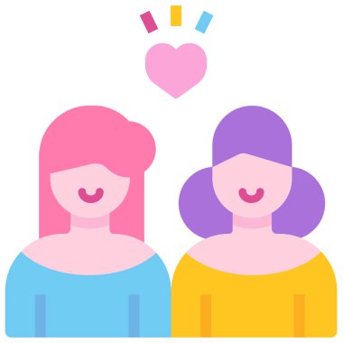 Lezbiyen homoseksüel düz illüstrasyon