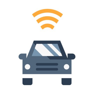 Akıllı araç düz illüstrasyon