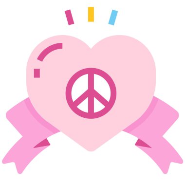 Barış sevgi düz illüstrasyon