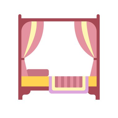 Gölgelik yatak düz simgesi