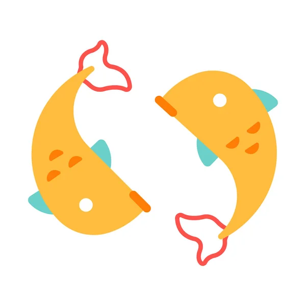 Pisces Flat Icon — Stock Vector