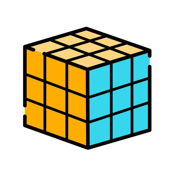 Rubik LineColor ilustração — Vetor de Stock