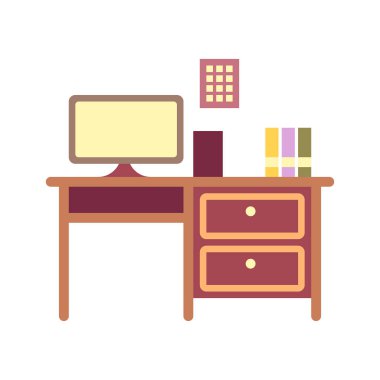 Bilgisayar Resepsiyon düz simgesi