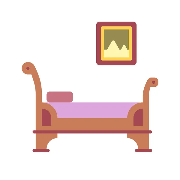 Schlitten Bett flach Symbol — Stockvektor