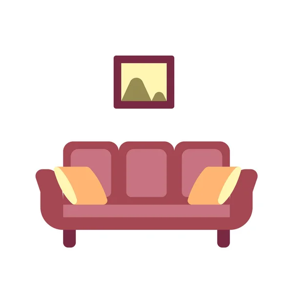 Canapé icône plate — Image vectorielle