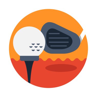 Golf düz illüstrasyon