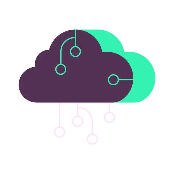 Cloud computing platt illustration — Stock vektor