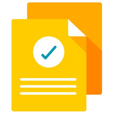 Onaylanmış belge düz illüstrasyon