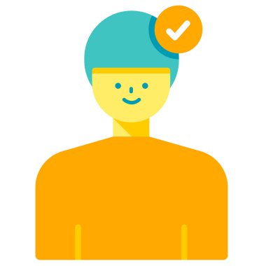 Erkek Kullanıcı düz illüstrasyon doğrulanmadı