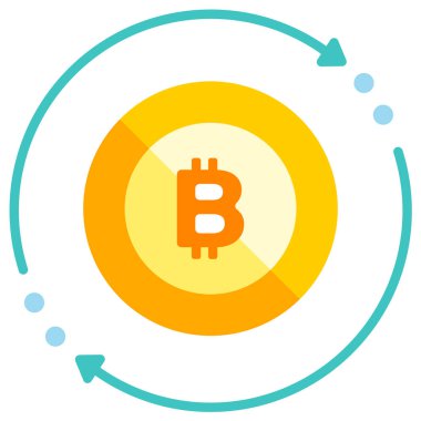 Bitcoin ticaret düz illüstrasyon