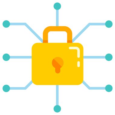 Bitcoin güvenli düz illüstrasyon