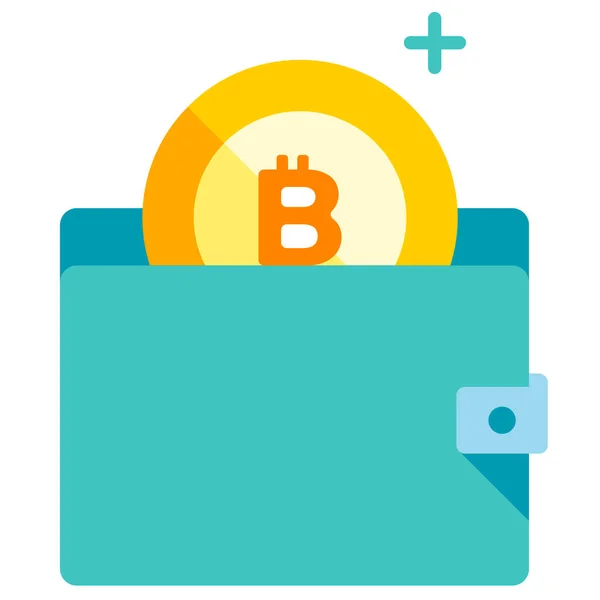 Bitcoin гаманець плоских ілюстрація — стоковий вектор
