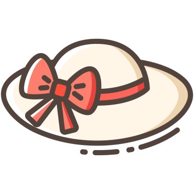 Kadın şapka çizgi renk simgesi