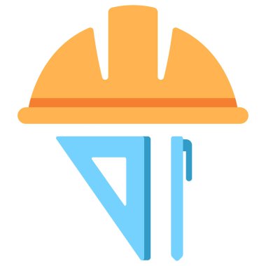 Şapka mühendis düz simgesi