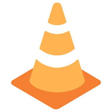 trafik koni düz simgesi