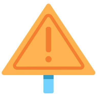 Uyarı işareti düz simgesi