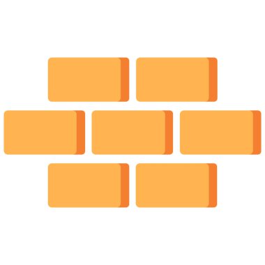 tuğla duvar düz simgesi