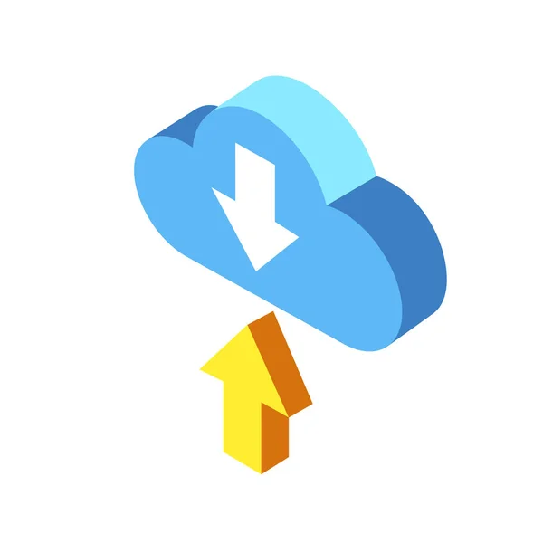 Cloud computing isometrisk Illustration — Stock vektor