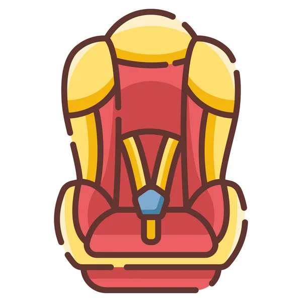 Assento de carro de bebê LineColor ilustração — Vetor de Stock