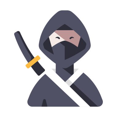 Ninja düz illüstrasyon