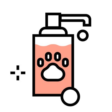 Evde beslenen hayvan sabun Flatoutline illüstrasyon