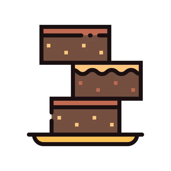Brownie LineColor ilustração — Vetor de Stock