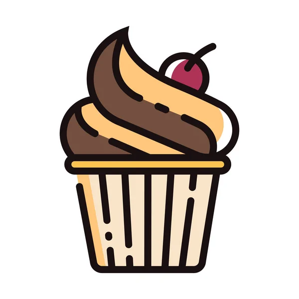 Cupcake Linecolor Illustration — Stockvektor