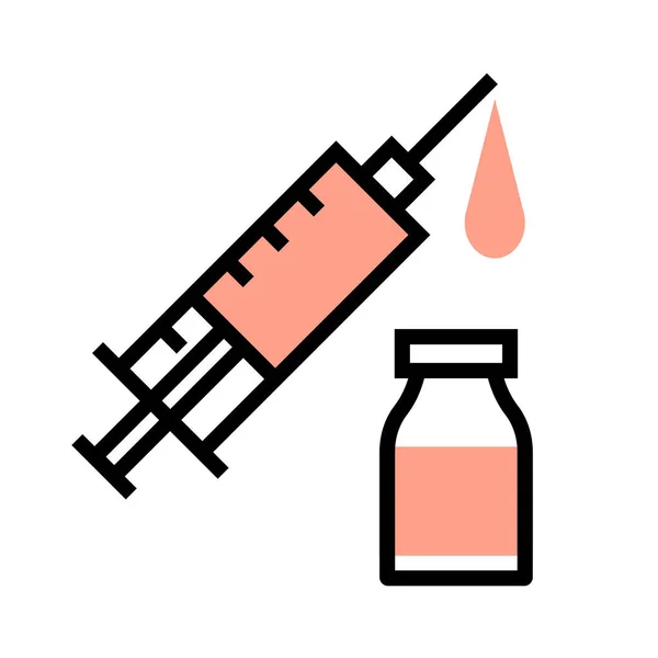 Syringe FlatOutline illustration — Stock Vector